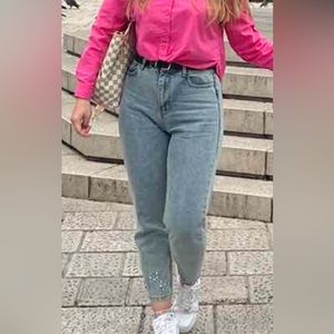 High waist ankle jeans